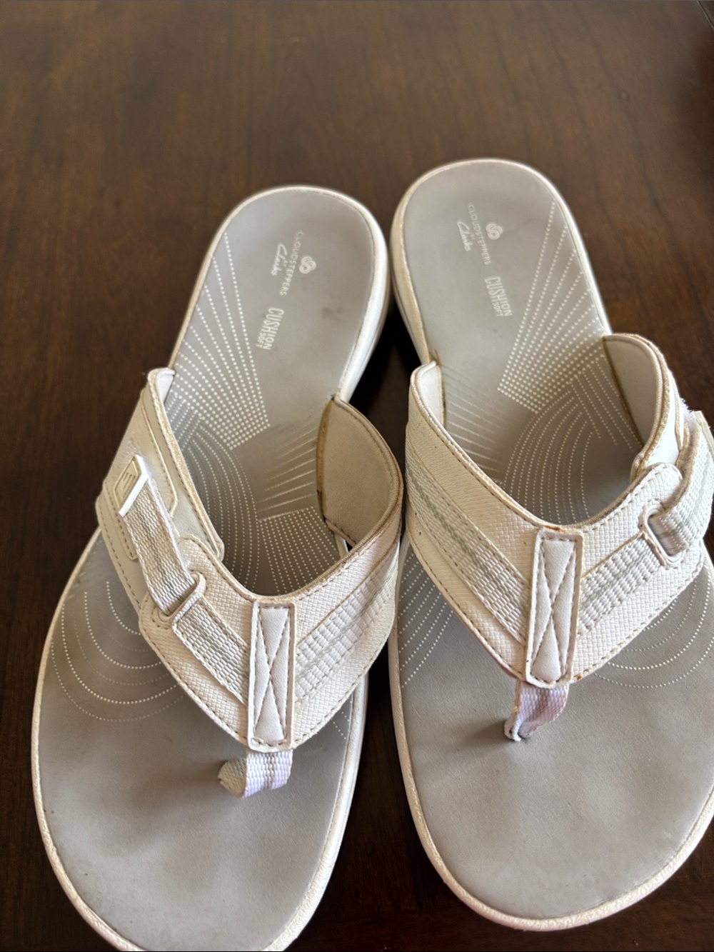 Clarks Women's White Thong Sandals